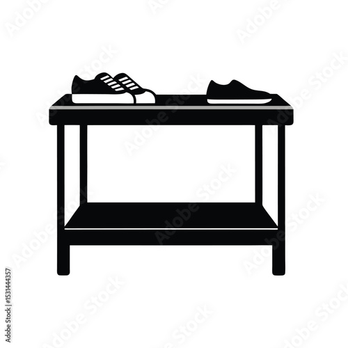 Shoe Rack Silhouette Vector Icon