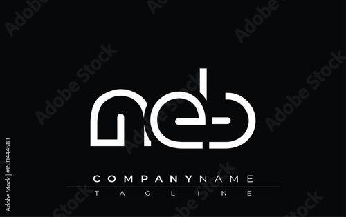 NEB abstract letter design. Modern Business Logo Design With Abstract Typography and Contemporary Style