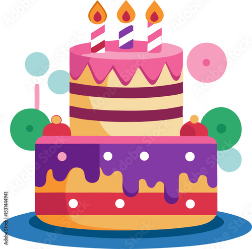 birthday cake vector illustration