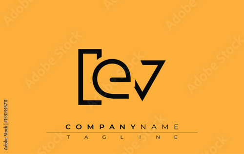 LEV abstract letter design. Modern Business Logo Design With Abstract Typography and Contemporary Style