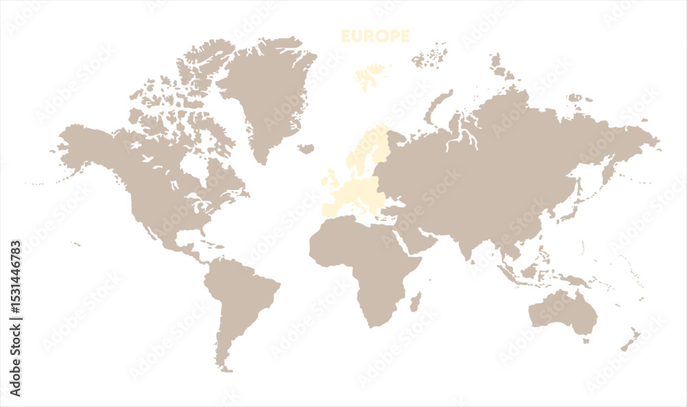 Obraz premium Economic map of Europe in world-10, Map of Europe, highlighted on the world map, Europe on the world map, Satellite view, Europe location on the globe.