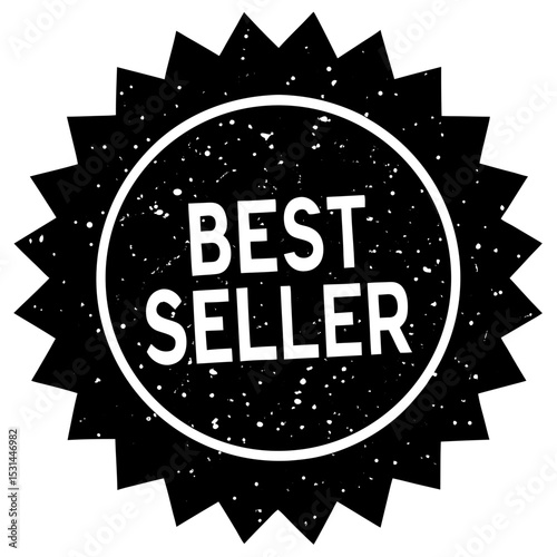 Best seller black starburst seal stamp grunge silhouette vector illustration