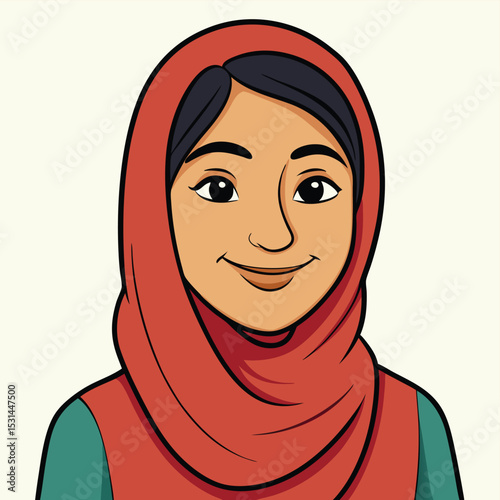 A Pakistani woman in her 30s, with a shy and demure smile, conveying modesty and grace.