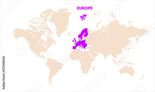Europe in world map-12, Map of Europe, highlighted on the world map, Europe on the world map, Satellite view, Europe location on the globe.