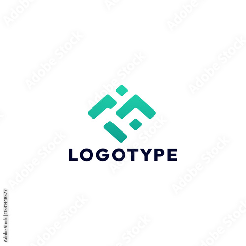 Abstract logo of the district, maps, houses in vector.