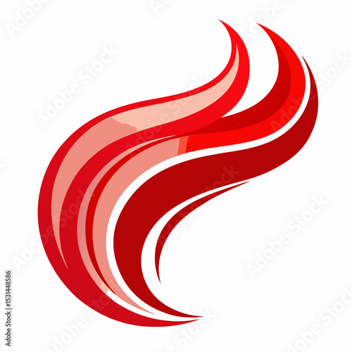 Abstract Red Hair Wave Vector Illustration