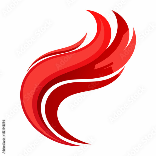 Abstract Red Hair Wave Vector Illustration