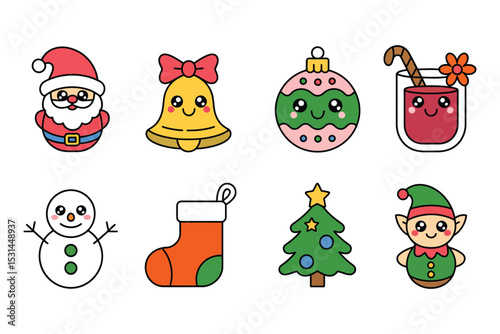 Christmas decoration elements vector illustration