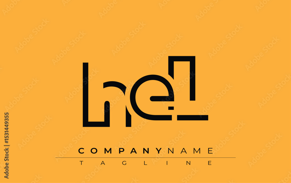 HEL abstract letter design. Modern Business Logo Design With Abstract Typography and Contemporary Style