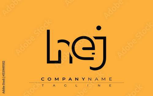 HEJ abstract letter design. Modern Business Logo Design With Abstract Typography and Contemporary Style