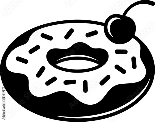 Sprinkle Donut with Cherry