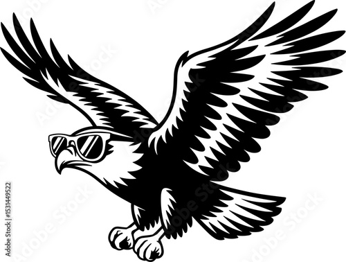 Flying Eagle with Sunglasses