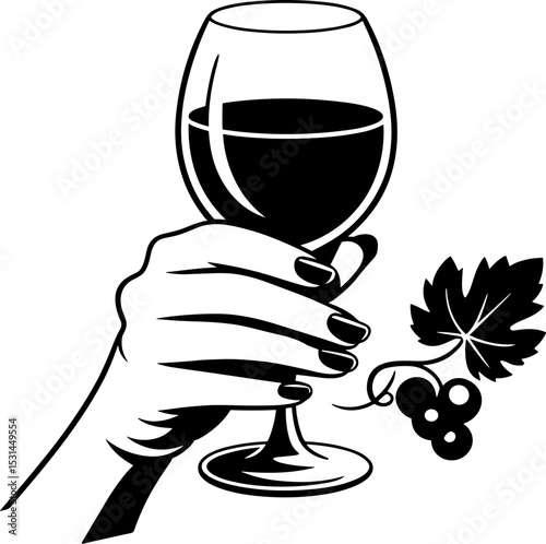 Hand Holding Wine Glass