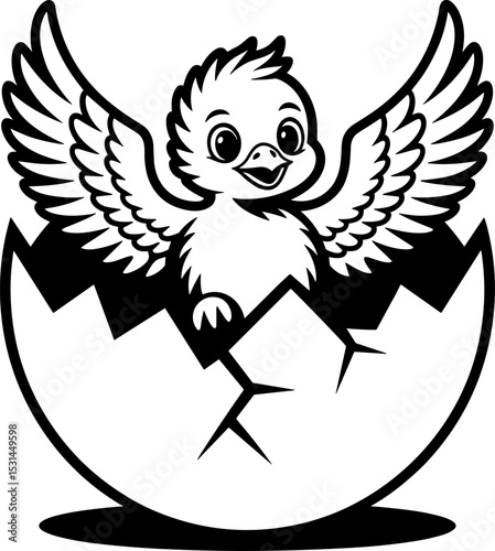 Phoenix Chick Hatching from Egg