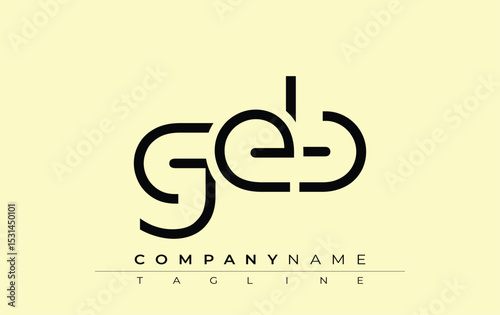 GEB abstract letter design. Modern Business Logo Design With Abstract Typography and Contemporary Style