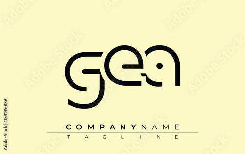 GEA abstract letter design. Modern Business Logo Design With Abstract Typography and Contemporary Style