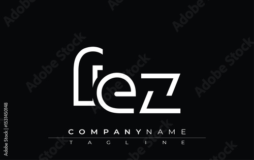 FEZ abstract letter design. Modern Business Logo Design With Abstract Typography and Contemporary Style