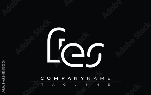 FES abstract letter design. Modern Business Logo Design With Abstract Typography and Contemporary Style