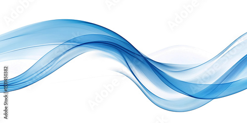 Blue wave on isolated transparent background. Design element. Motion effect. Abstract graphic wavy line.