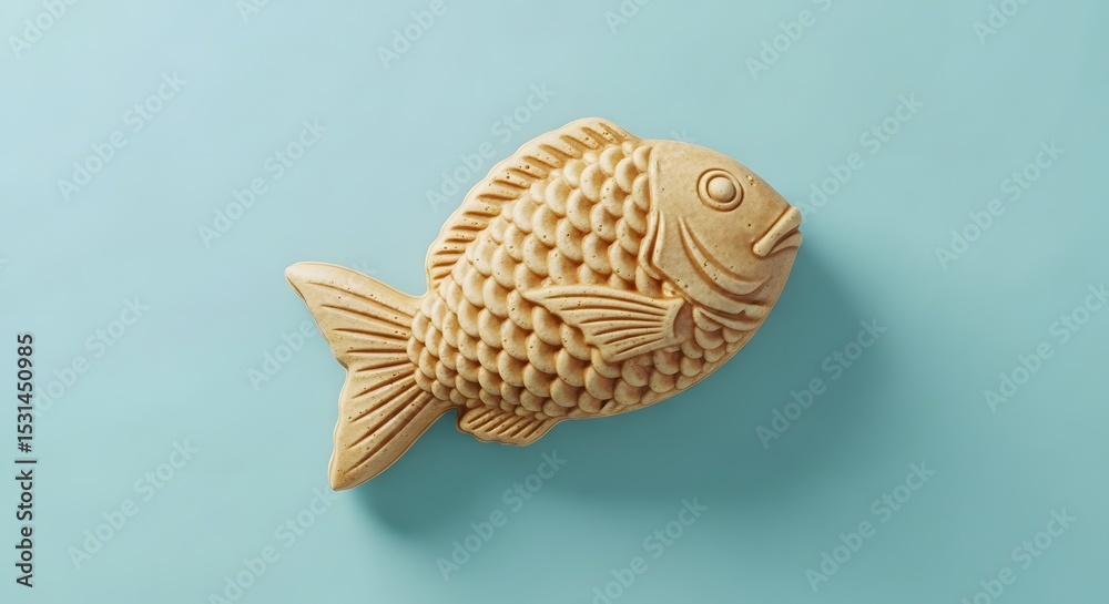 Fototapeta premium Crispy Taiyaki Fish-Shaped Waffle A Delicious Treat