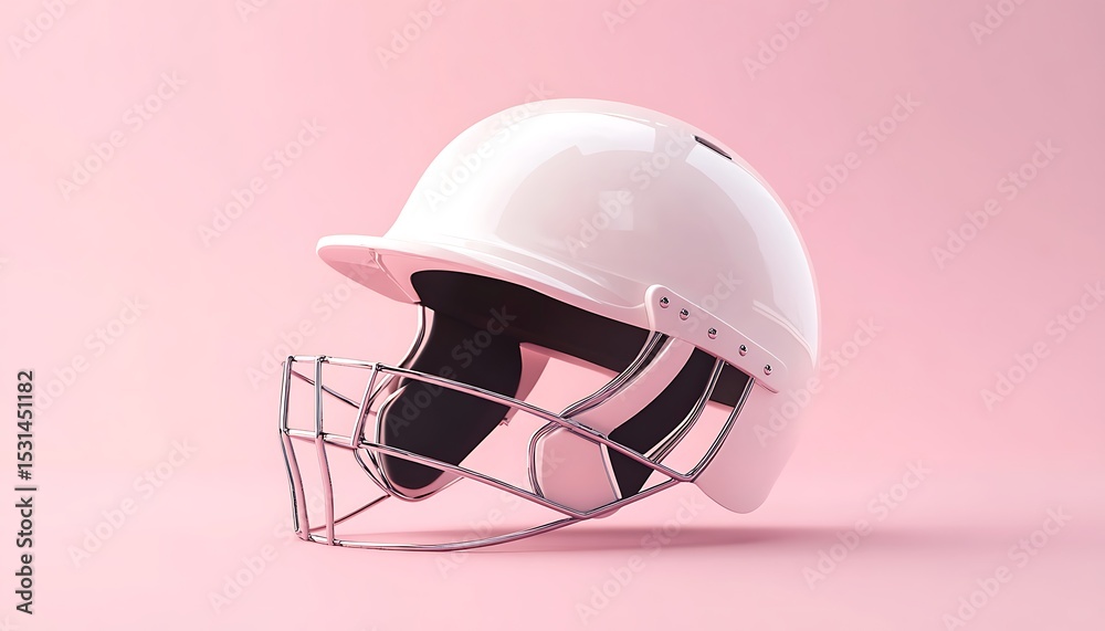 Fototapeta premium Baseball helmet isolated on pink background.