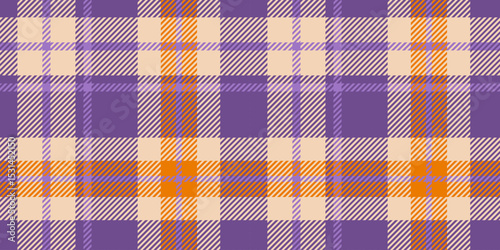 Wallpaper Mural A seamless tartan plaid pattern featuring a harmonious blend of beige, purple, and orange hues. Ideal for textile design, fashion, backgrounds, and creative projects with a modern classic appeal. Torontodigital.ca