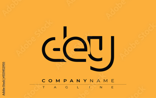 DEY abstract letter design. Modern Business Logo Design With Abstract Typography and Contemporary Style
