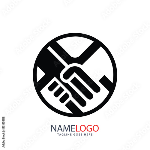 Handshake icon vector illustration for business web design concept