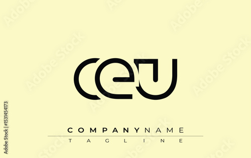 CEU abstract letter design. Modern Business Logo Design With Abstract Typography and Contemporary Style