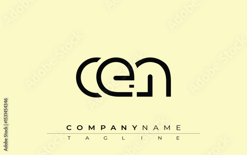 CEN abstract letter design. Modern Business Logo Design With Abstract Typography and Contemporary Style