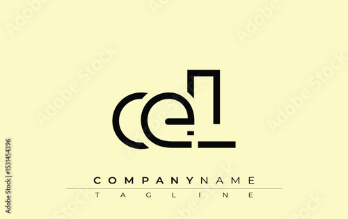 CEL abstract letter design. Modern Business Logo Design With Abstract Typography and Contemporary Style