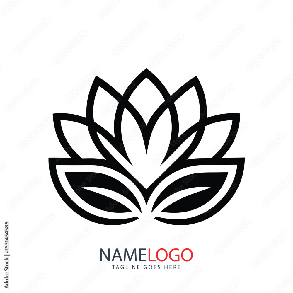 Fototapeta premium Abstract floral lotus logo design element vector illustration