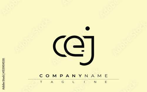 CEJ abstract letter design. Modern Business Logo Design With Abstract Typography and Contemporary Style