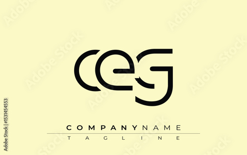 CEG abstract letter design. Modern Business Logo Design With Abstract Typography and Contemporary Style