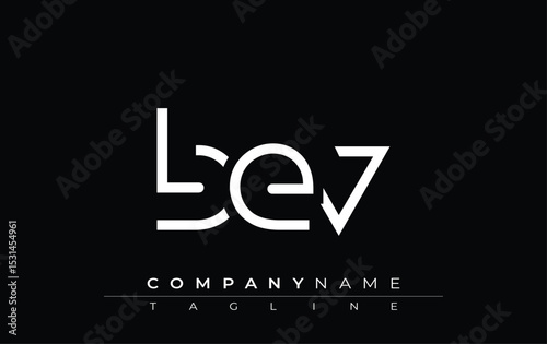 BEV abstract letter design. Modern Business Logo Design With Abstract Typography and Contemporary Style