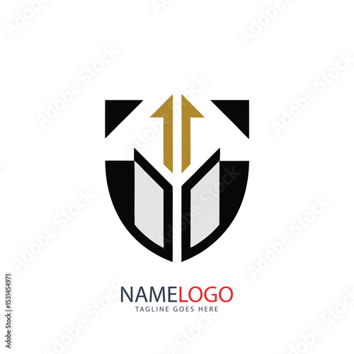 Yellow play button logo design, a vector icon for web business concept illustration