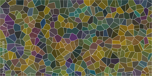 Seamless Multicolor broken stained glass background design. Dark Multicolor red Broken Stained-Glass Background. Dark colorful background with polygon or vector frame Retro Tiles Pattern and Quartz