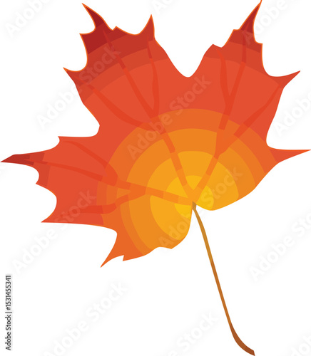 Autumn Leaf in Vivid Colors: A vibrant display of autumnal beauty, with a single, elegantly rendered maple leaf showcasing a rich gradient of warm colors and delicate vein detailing.