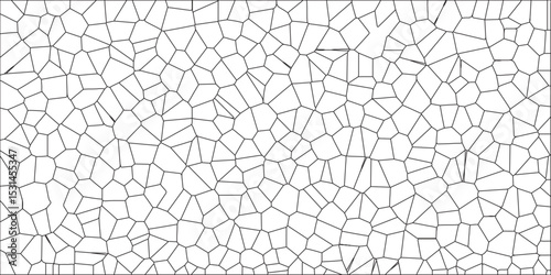 Stained-Glass Background with black lines and Voronoi diagram background. Broken Stained-Glass Geometric Retro Tiles Pattern. geometric shapes crystalize quartz seamless pattern vintage vector