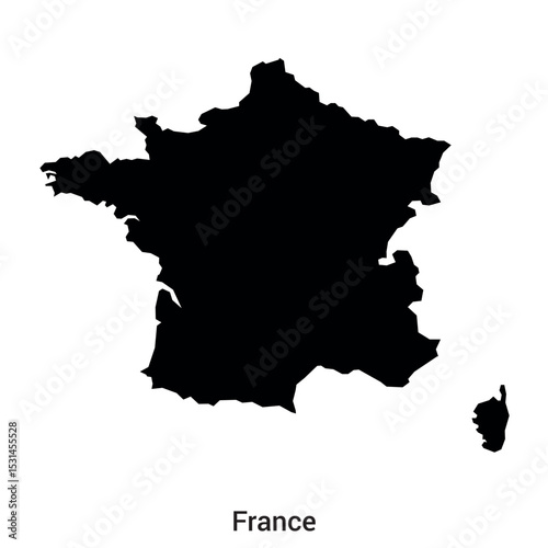 france sillouette map vector isloated on a white background