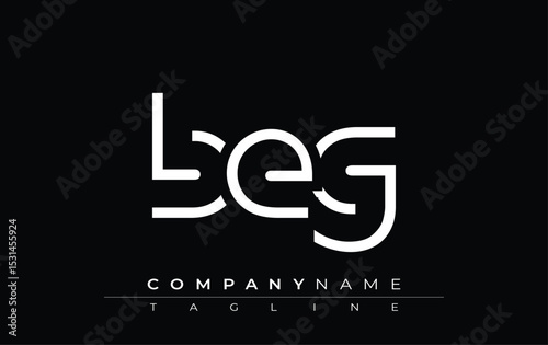 BEG abstract letter design. Modern Business Logo Design With Abstract Typography and Contemporary Style
