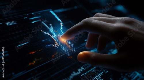 Smart ring projecting stock predictions into the air around a hand