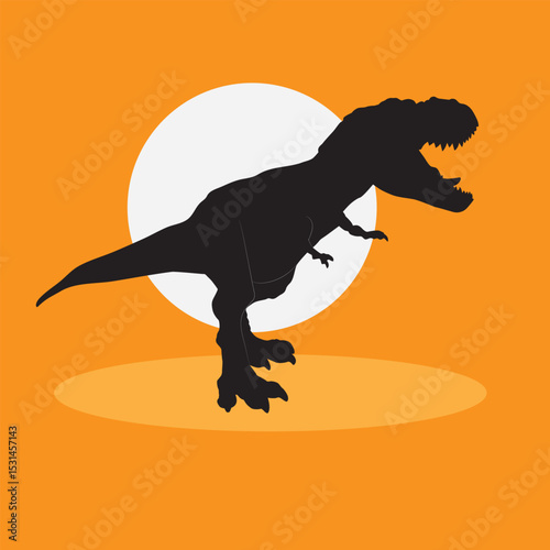hand drawn t rex silhouette vector design