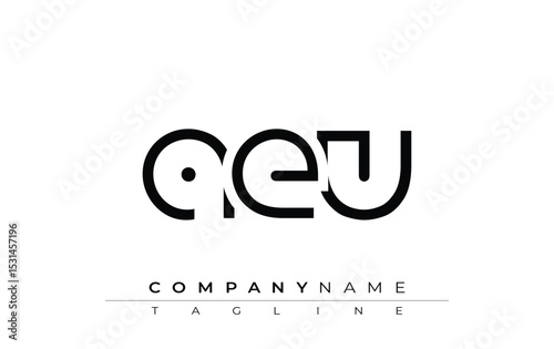 AEU abstract letter design. Modern Business Logo Design With Abstract Typography and Contemporary Style