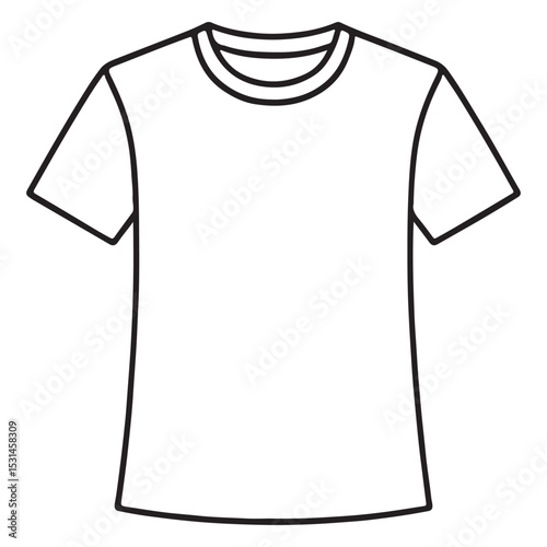 Casual T-Shirt Outline with Urban Streetwear Silhouette Style