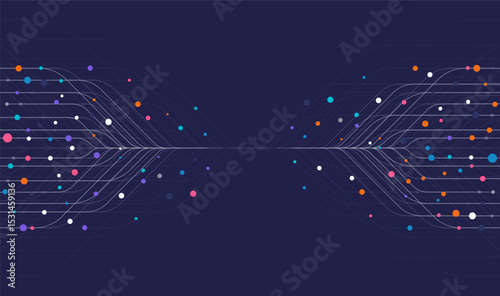 Ai technology. Concept of artificial intelligence. Dots lines. Digital, communication, science, networks