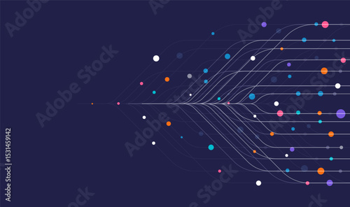 Ai technology. Concept of artificial intelligence. Dots lines. Digital, communication, science, networks