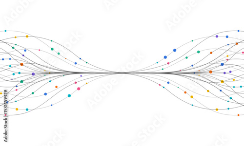 Ai technology. Concept of artificial intelligence. Dots lines. Digital, communication, science, networks