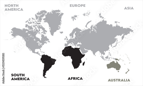 Abstract map-07, modern world map graphic, Countries Silhouettes Stock Illustrations, Vectors