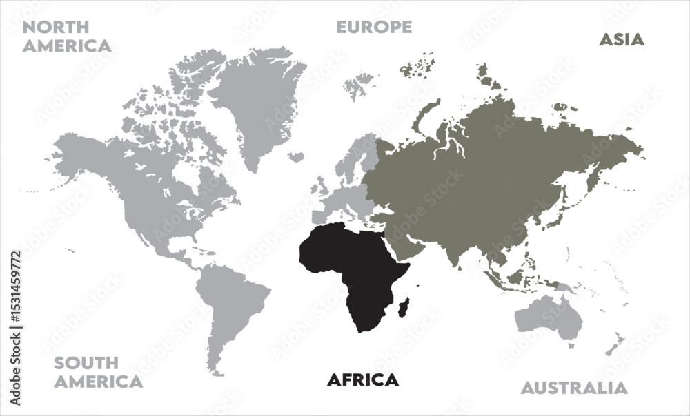 Naklejka premium Abstract map-13, modern world map graphic, Countries Silhouettes Stock Illustrations, Vectors